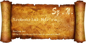 Szoboszlai Nóra névjegykártya