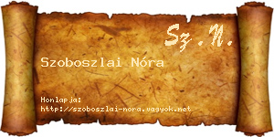 Szoboszlai Nóra névjegykártya