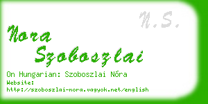 nora szoboszlai business card